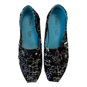 TOMS Women’s Size 6.5 Black Slip-On Shoes – Math & Science Print – EU 37 – VTG 2